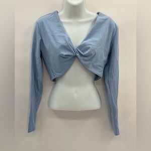 Blue Long Sleeve Crop Top - Size XL - NWOT